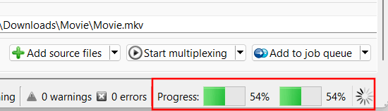 MKVToolNix progress bar