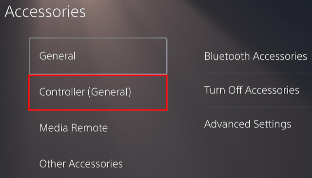 PS5 controller settings