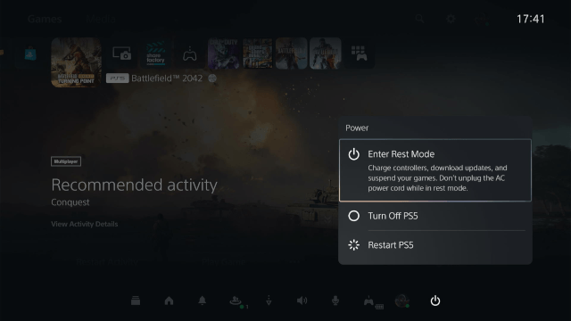 PS5 Enter Rest Mode