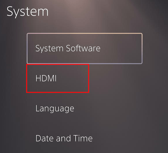 PS5 HDMI settings