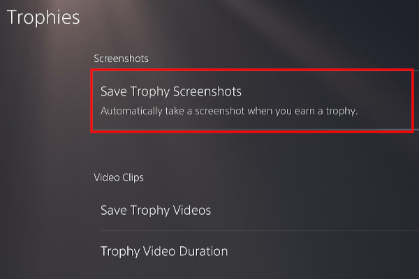 PS5 Save Trophy Screenshots