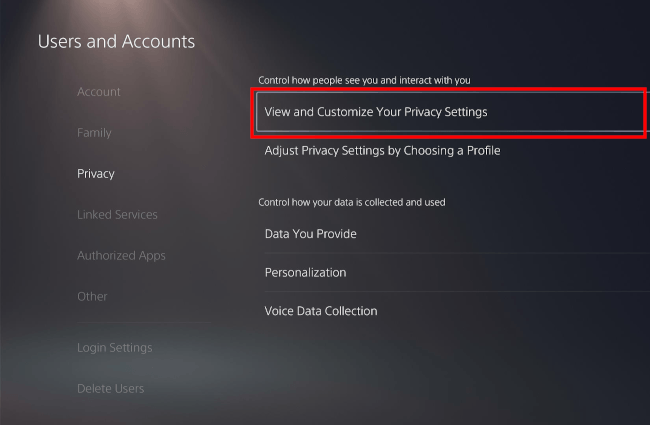 View and Customize Your Privacy Settings on the PS5